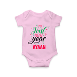 My First New Year | Personalised Romper for Kids - BABY PINK - New Born (Chest 14")