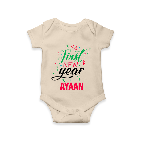 My First New Year | Personalised Romper for Kids - IVORY - New Born (Chest 14")