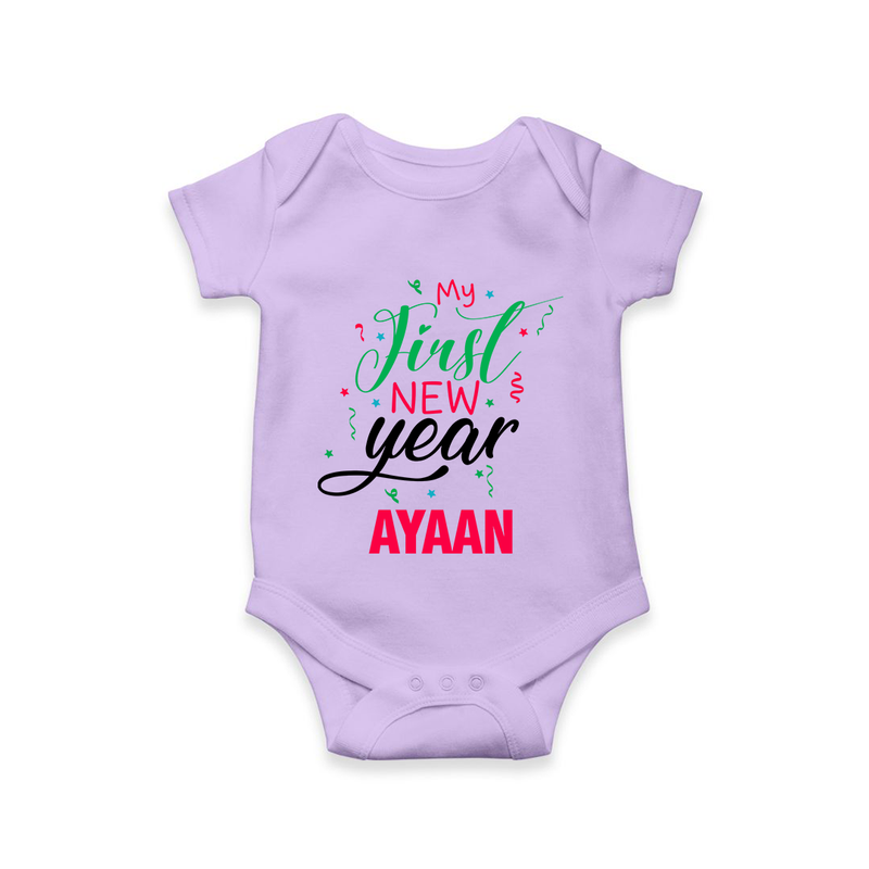 My First New Year | Personalised Romper for Kids - LILAC - New Born (Chest 14")