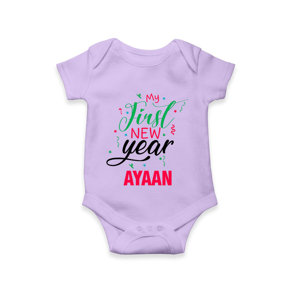 My First New Year | Personalised Romper for Kids - LILAC - New Born (Chest 14")