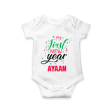 My First New Year | Personalised Romper for Kids - WHITE - New Born (Chest 14")