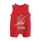 My First New Year | Personalised Romper Suit   - RED - 0 - 5 Months Old (Chest 18")