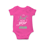 My First New Year | Personalised Romper for Kids - HOT PINK - New Born (Chest 14")