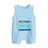 My First New Year 2026 | Customized Romper Suit   - BABY BLUE - 0 - 5 Months Old (Chest 18")