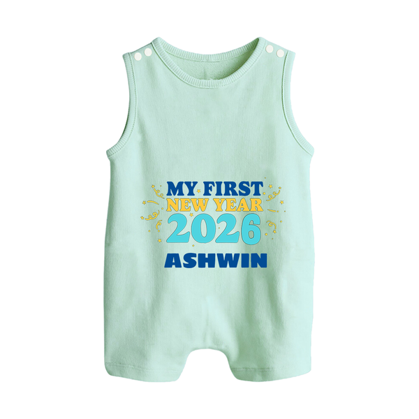 My First New Year 2026 | Customized Romper Suit   - MINT GREEN - 0 - 5 Months Old (Chest 18")