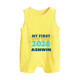 My First New Year 2026 | Customized Romper Suit   - PASTEL YELLOW - 0 - 5 Months Old (Chest 18")