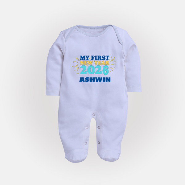 My First New Year 2026 | Customized Fullbody Suit   - BABY BLUE - New Born (Chest 7.5")