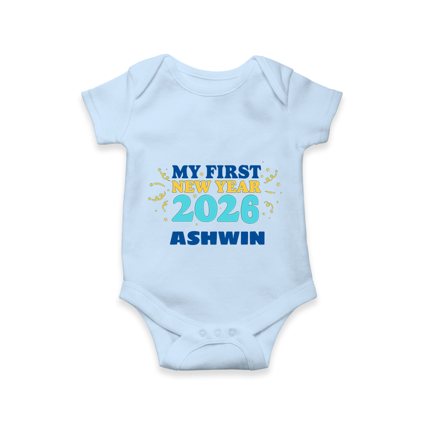 My First New Year 2026 | Customized Romper for Kids - BABY BLUE - New Born (Chest 14")