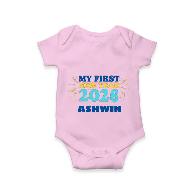 My First New Year 2026 | Customized Romper for Kids - BABY PINK - New Born (Chest 14")