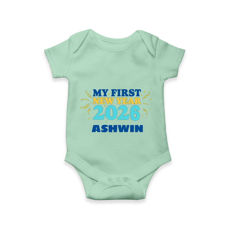 My First New Year 2026 | Customized Romper for Kids - MINT GREEN - New Born (Chest 14")