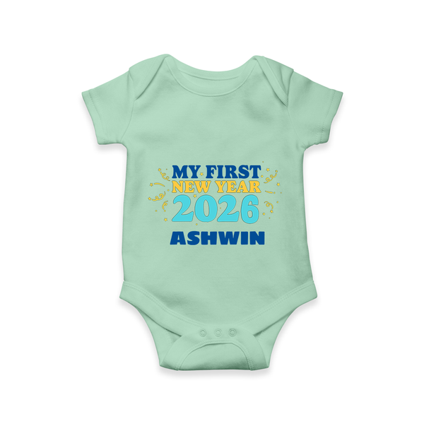 My First New Year 2026 | Customized Romper for Kids - MINT GREEN - New Born (Chest 14")