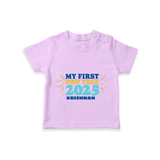 "My First New Year 2025 - Sweet Memories With Our Customized T-Shirt for Kids With Name" - LILAC - 0-5 Months Old (Chest 17")