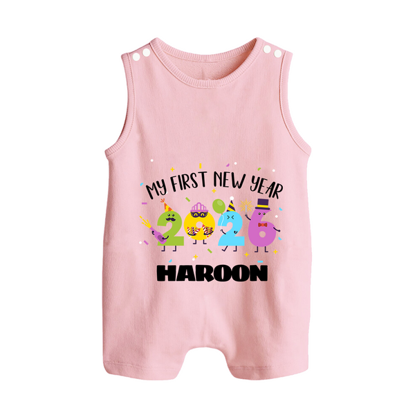 My First New Year 2026 – Colorful Party Numbers | Personalised Romper Suit   - BABY PINK - 0 - 5 Months Old (Chest 18")