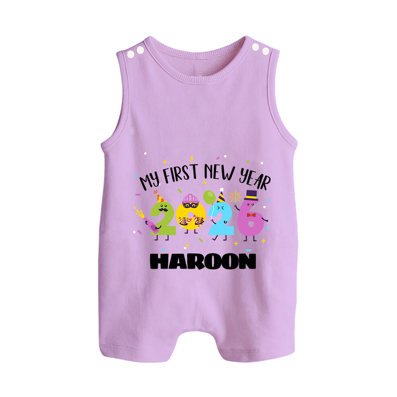 My First New Year 2026 – Colorful Party Numbers | Personalised Romper Suit   - LILAC - 0 - 5 Months Old (Chest 18")