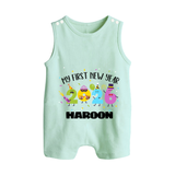 My First New Year 2026 – Colorful Party Numbers | Personalised Romper Suit   - MINT GREEN - 0 - 5 Months Old (Chest 18")