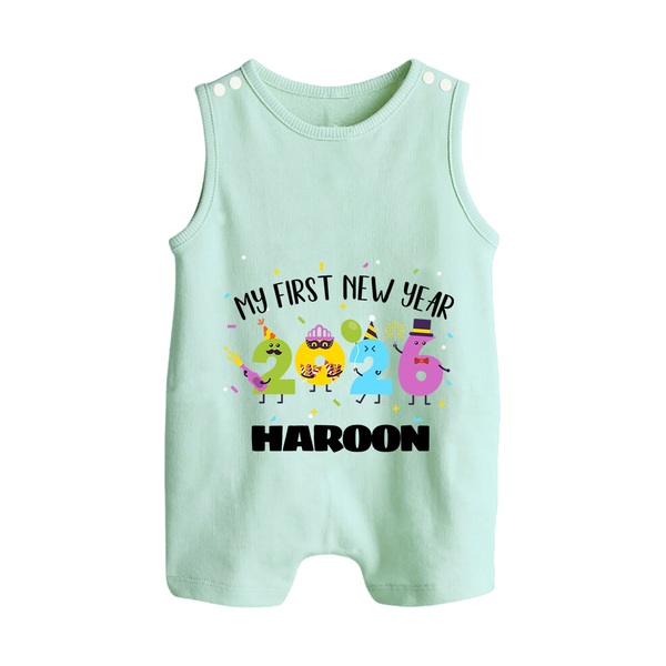 My First New Year 2026 – Colorful Party Numbers | Personalised Romper Suit   - MINT GREEN - 0 - 5 Months Old (Chest 18")