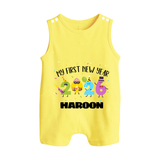 My First New Year 2026 – Colorful Party Numbers | Personalised Romper Suit   - PASTEL YELLOW - 0 - 5 Months Old (Chest 18")