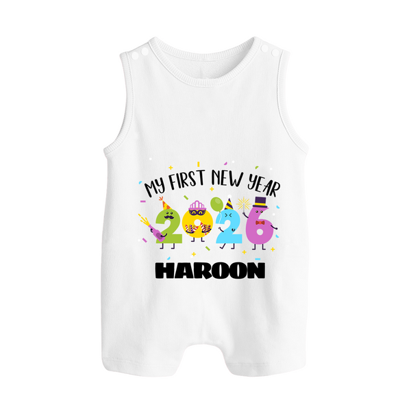 My First New Year 2026 – Colorful Party Numbers | Personalised Romper Suit   - WHITE - 0 - 5 Months Old (Chest 18")