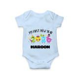 My First New Year 2026 – Colorful Party Numbers | Personalised Romper for Kids - BABY BLUE - New Born (Chest 14")