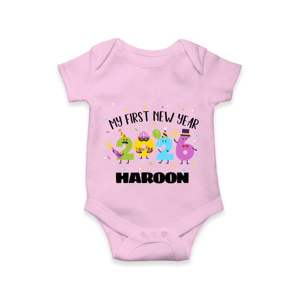 My First New Year 2026 – Colorful Party Numbers | Personalised Romper for Kids - BABY PINK - New Born (Chest 14")