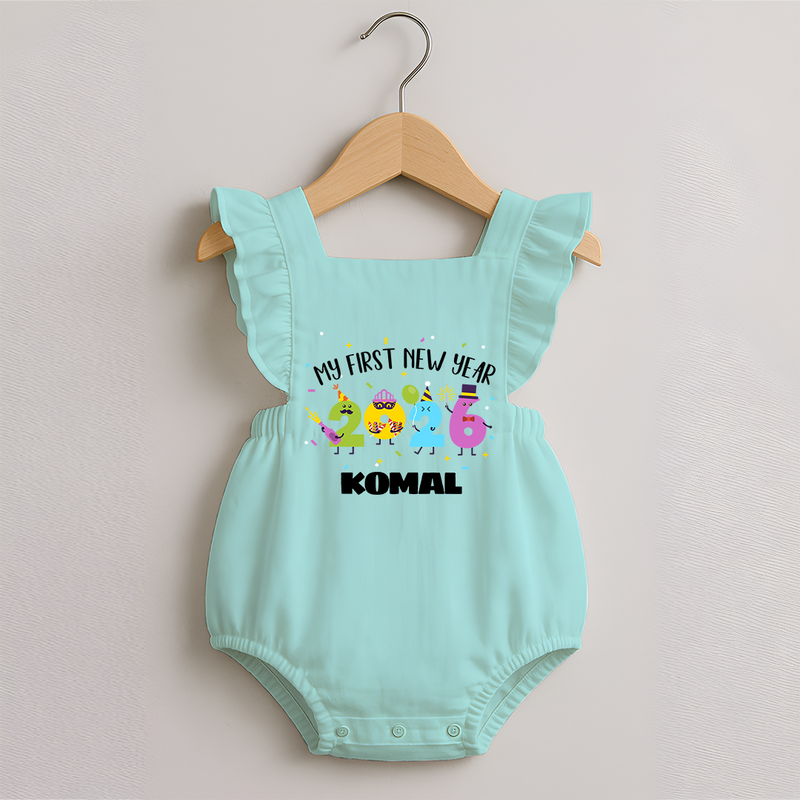 My First New Year 2026 – Colorful Party Numbers | Personalised Romper Frock for Girls - MINT GREEN - 0 - 3 Months Old (Chest 19")