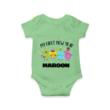 My First New Year 2026 – Colorful Party Numbers | Personalised Romper for Kids - GREEN - New Born (Chest 14")