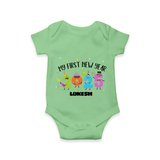 "My First New Year 2025 - Endless Joy With Our Customized Romper for Babies With Name" - GREEN - 0 - 3 Months Old (Chest 16")