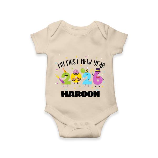 My First New Year 2026 – Colorful Party Numbers | Personalised Romper for Kids - IVORY - New Born (Chest 14")