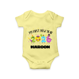 My First New Year 2026 – Colorful Party Numbers | Personalised Romper for Kids - PASTEL YELLOW - New Born (Chest 14")