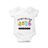 My First New Year 2026 – Colorful Party Numbers | Personalised Romper for Kids - WHITE - New Born (Chest 14")