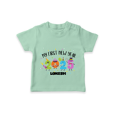 "My First New Year 2025 - Endless Joy With Our Customized T-Shirt for Kids With Name" - MINT GREEN - 0-5 Months Old (Chest 17")