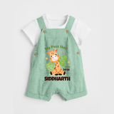 My First Step into 2026 | Customized Dungaree for Kids - MINT GREEN - 0 - 5 Months Old (Chest 18")