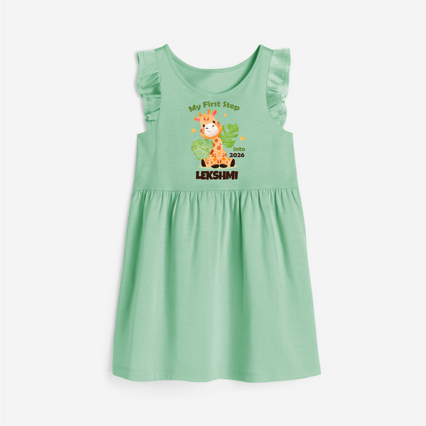 My First Step into 2026 | Customized Frock for Girls - MINT GREEN - 1 - 2 Years Old (Chest 22" , Full Length 22")