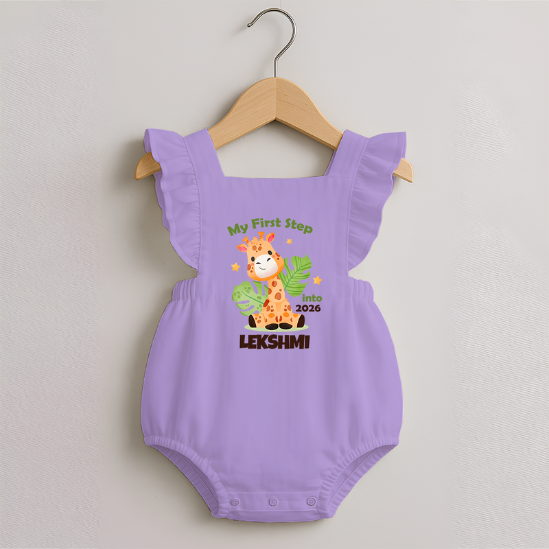 My First Step into 2026 | Customized Romper Frock for Girls - LILAC - 0 - 3 Months Old (Chest 19")
