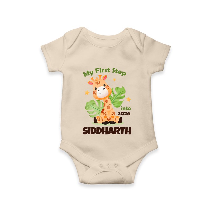 My First Step into 2026 | Customized Romper for Kids - IVORY - New Born (Chest 14")