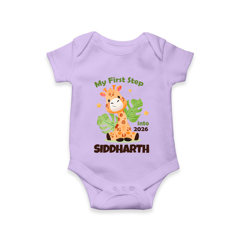 My First Step into 2026 | Customized Romper for Kids - LILAC - New Born (Chest 14")