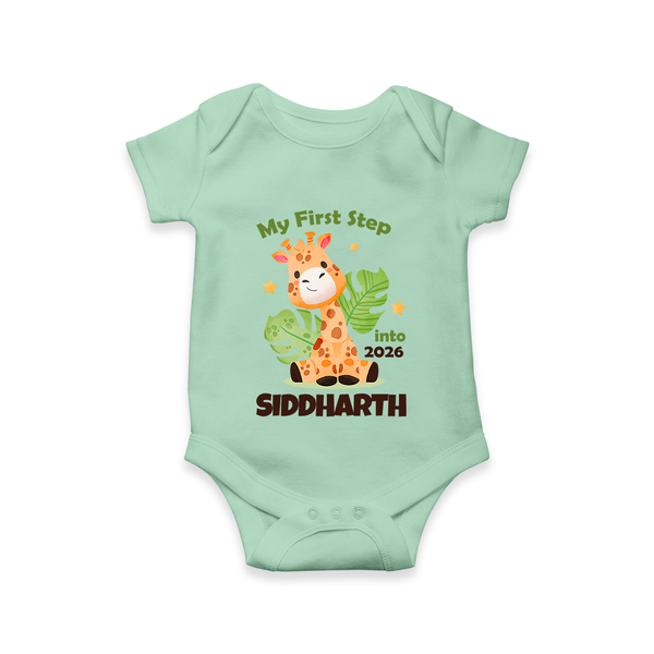 My First Step into 2026 | Customized Romper for Kids - MINT GREEN - New Born (Chest 14")