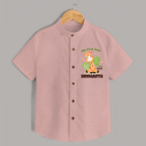 My First Step into 2026 | Customized Shirt for Kids - PEACH - 0 - 6 Months Old (Chest 23")