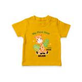 My First Step Into 2025 Customized kids T-Shirt With Name - CHROME YELLOW - 0-5 Months Old (Chest 17")