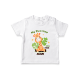 My First Step Into 2025 Customized kids T-Shirt With Name - WHITE - 0-5 Months Old (Chest 17")