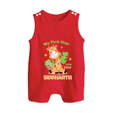 My First Step into 2026 | Customized Romper Suit   - RED - 0 - 5 Months Old (Chest 18")