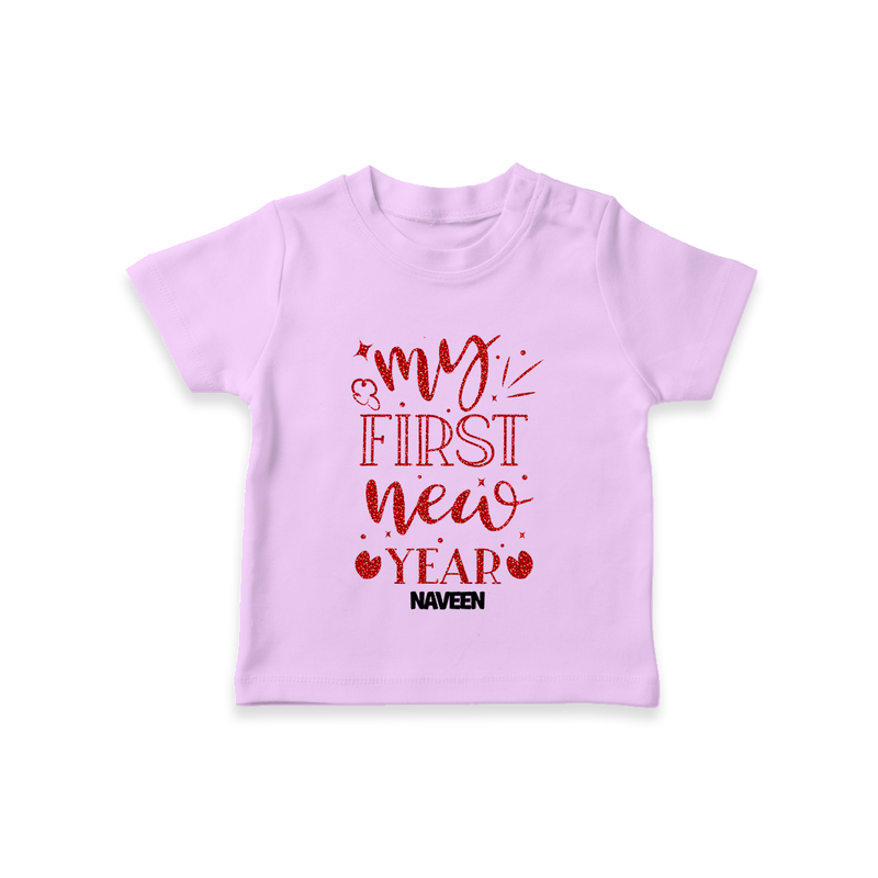 "My First New Year 2025 - Capturing Moments With Our Customized T-Shirt for Kids With Name" - LILAC - 0-5 Months Old (Chest 17")