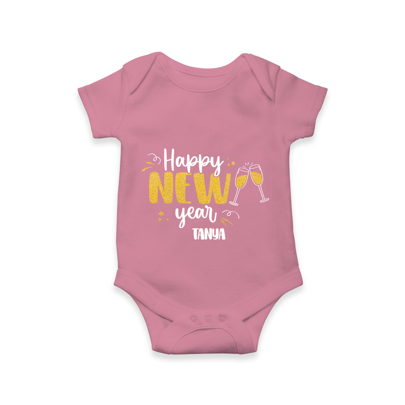 "Happy New Year 2025 - Smiles and Memories With Our Customized Romper for Babies With Name" - ONION - 0 - 3 Months Old (Chest 16")