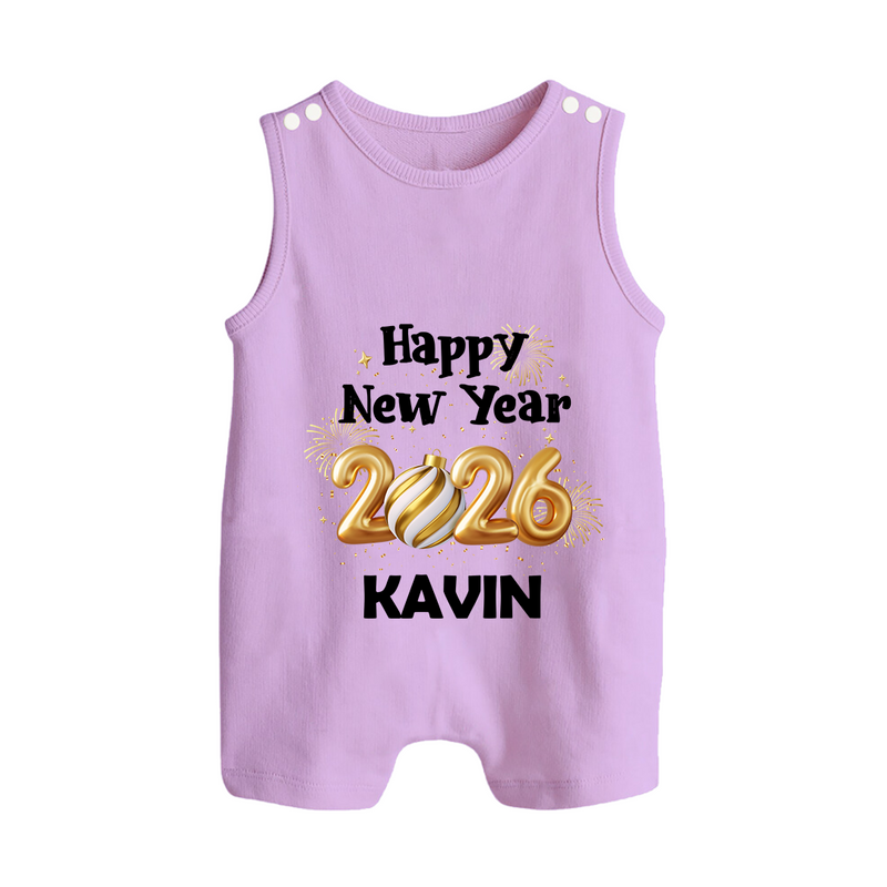 Happy New Year 2026 | Personalised Romper Suit   - LILAC - 0 - 5 Months Old (Chest 18")