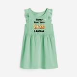 Happy New Year 2026 | Personalised Frock for Girls - MINT GREEN - 1 - 2 Years Old (Chest 22" , Full Length 22")