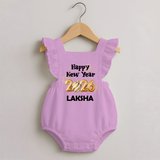 Happy New Year 2026 | Personalised Romper Frock for Girls - BABY PINK - 0 - 3 Months Old (Chest 19")