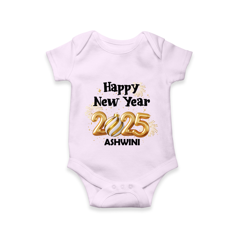 "Happy New Year 2025 - Blissful Moments With Our Customized Romper for Babies With Name" - LILAC - 0 - 3 Months Old (Chest 16")