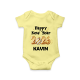 Happy New Year 2026 | Customized Romper for Kids - PASTEL YELLOW - New Born (Chest 14")