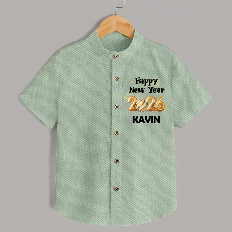 Happy New Year 2026 | Personalised Shirt for Kids - MINT GREEN - 0 - 6 Months Old (Chest 23")