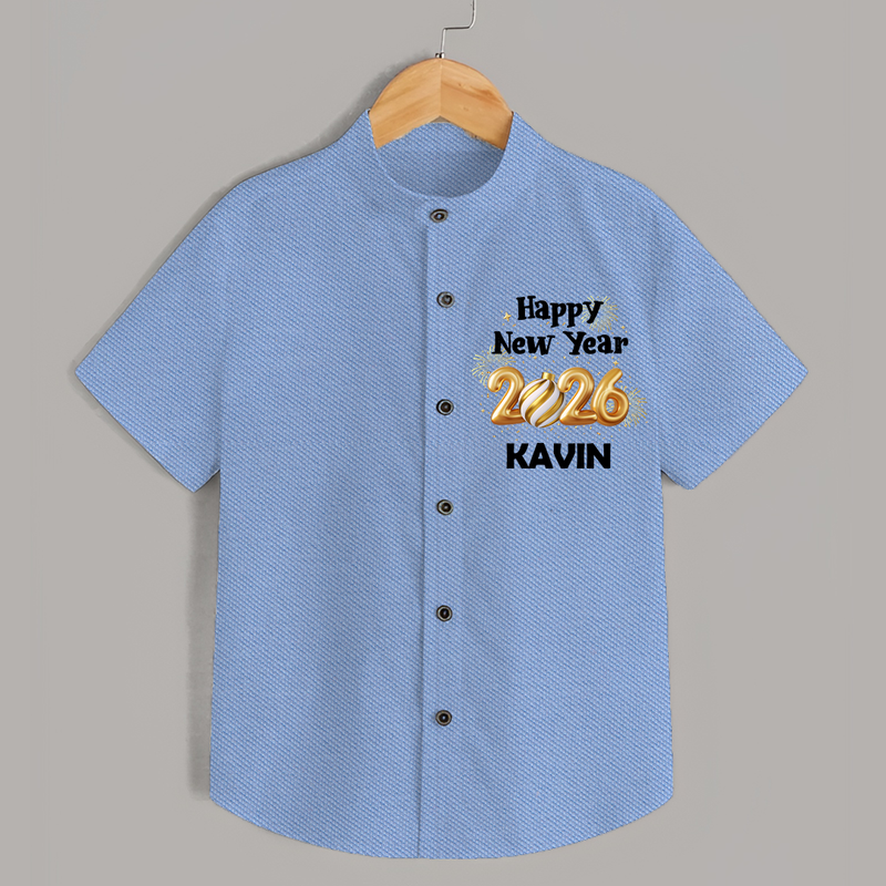 Happy New Year 2026 | Personalised Shirt for Kids - SKY BLUE - 0 - 6 Months Old (Chest 23")